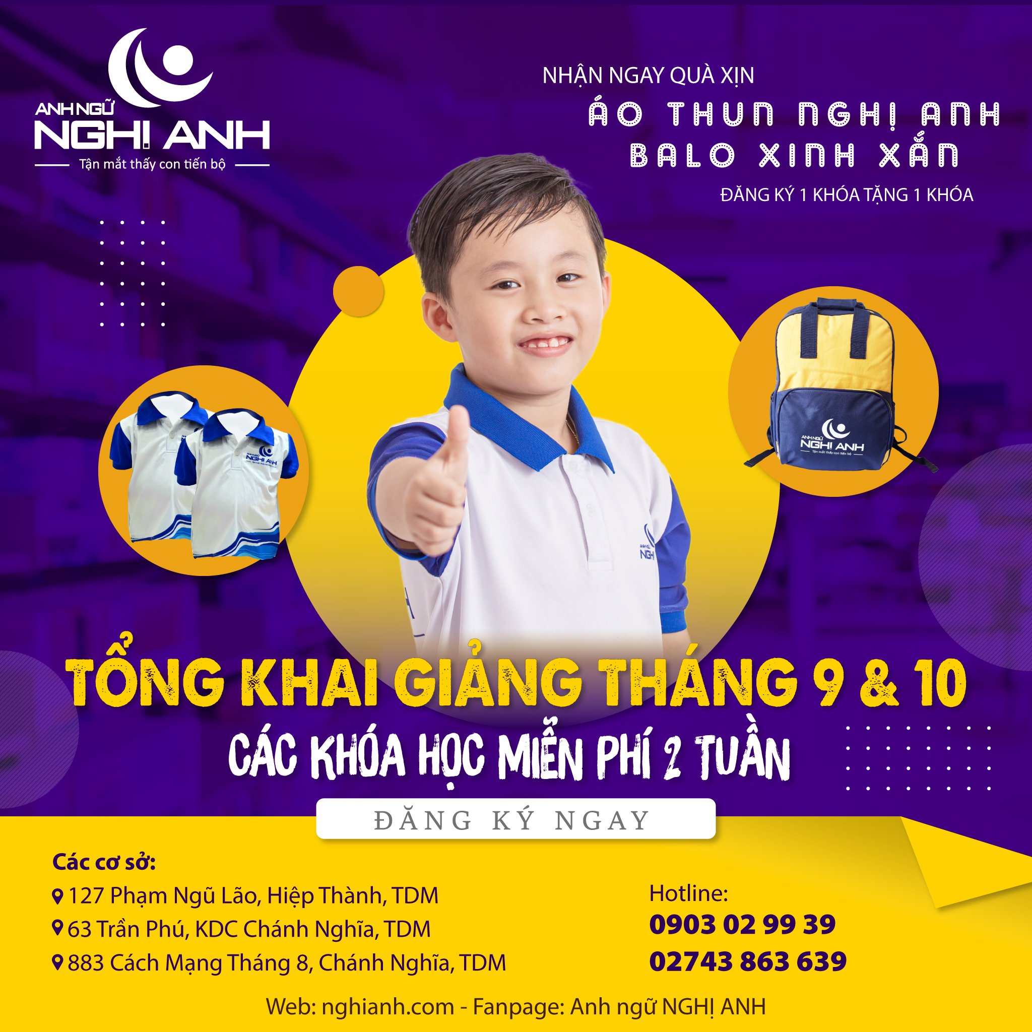 TỔNG KHAI GIẢNG THÁNG 9 & 10 KHÓA HỌC MIỄN PHÍ 2 TUẦN