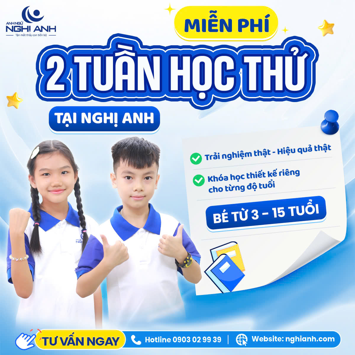 🌟 MIỄN PHÍ 2 TUẦN HỌC THỬ TẠI ANH NGỮ NGHỊ ANH 🌟
